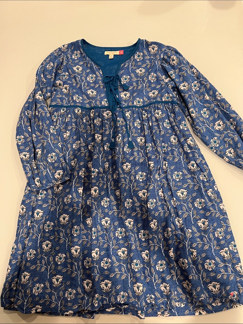 Pink Chicken Blue Floral Dress
